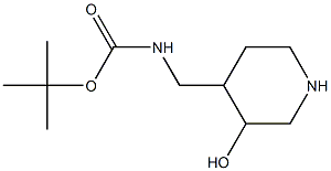 (3-Hydroxy-piperidin-4-ylmethyl)-carbamic acid tert-butyl ester Structure
