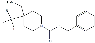 4-Aminomethyl-4-trifluoromethyl-piperidine-1-carboxylic acid benzyl ester Structure