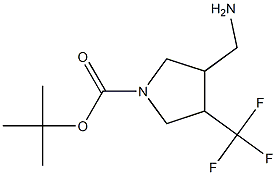 3-Aminomethyl-4-trifluoromethyl-pyrrolidine-1-carboxylic acid tert-butyl ester 구조식 이미지