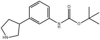tert-butyl 3-(pyrrolidin-3-yl)phenylcarbamate Structure