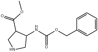 4-Benzyloxycarbonylamino-pyrrolidine-3-carboxylic acid methyl ester 구조식 이미지