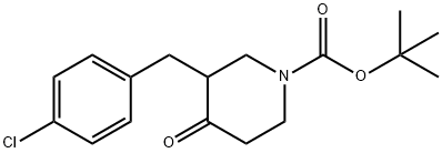 tert-butyl 3-(4-chlorobenzyl)-4-oxopiperidine-1-carboxylate 구조식 이미지