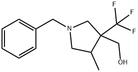 (1-Benzyl-4-methyl-3-trifluoromethyl-pyrrolidin-3-yl)-methanol 구조식 이미지