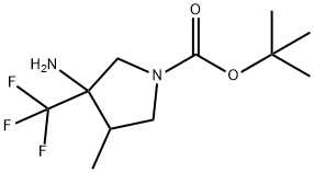 3-Amino-4-methyl-3-trifluoromethyl-pyrrolidine-1-carboxylic acid tert-butyl ester Structure
