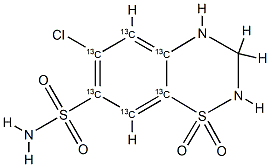 [13C6]-Hydrochlorothiazide 구조식 이미지