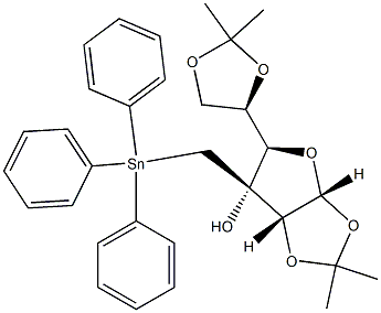 3-C-((triphenylstannyl)methyl)-1,2-5,6-di-O-isopropylidene-D-allofuranose Structure