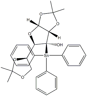 3-C-(triphenylstannyl)-1,2-5,6-di-O-isopropylidene-D-allofuranose Structure