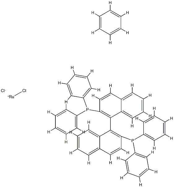 (S)-(+)-2,2''-BIS(DIPHENYLPHOSPHINO)-1,1''-BINAPHTHALENE]CHLORO(BENZENE)RUTHENIUM CHLORIDE Structure