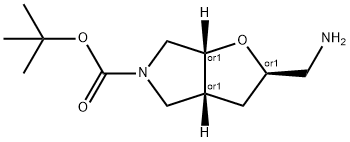 Racemic-(2R,3aR,6aR)-tert-butyl 2-(aminomethyl)tetrahydro-2H-furo[2,3-c]pyrrole-5(3H)-carboxylater(WX110546) 구조식 이미지