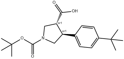 (3S,4R)-1-(tert-butoxycarbonyl)-4-(4-tert-butylphenyl)pyrrolidine-3-carboxylic acid Structure