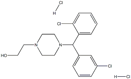 1-Piperazineethanol,4-[(2-chlorophenyl)(3-chlorophenyl)methyl]-, hydrochloride (1:2) 구조식 이미지
