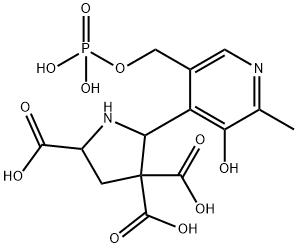 4-카르복시-5-(피리딜옥시-5'-포스페이트)프롤린 구조식 이미지