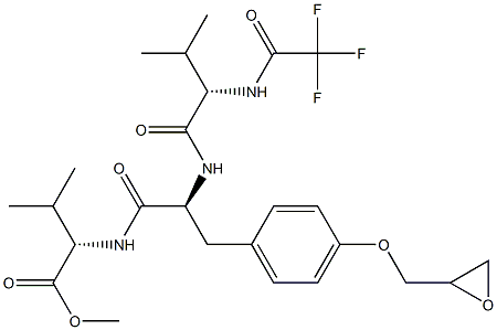 N-(trifluoroacetyl)valyl-O'-(2,3-epoxypropyl)tyrosyl-valine methyl ester Structure