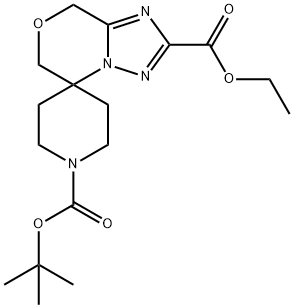 1-Tert-Butyl 2-Ethyl 6,8-Dihydrospiro[[1,2,4]Triazolo[5,1-C][1,4]Oxazine-5,4-Piperidine]-1,2-Dicarboxylate(WX105716) 구조식 이미지