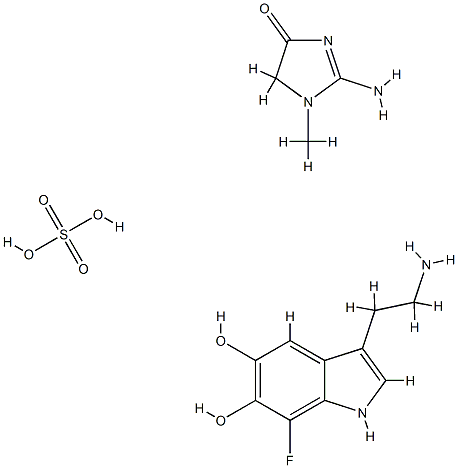 5,6-dihydroxy-7-fluorotryptamine creatinine Structure