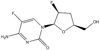 1-(2,3-dideoxy-2-fluoropentofuranosyl)-5-fluorocytosine Structure