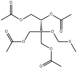 1,2,4-트리-O-아세틸-3-C-(아세톡시메틸)-3-O-(메틸티오메틸)글리세롤-테트리톨 구조식 이미지