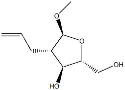 methyl 2-C-allyl-2-deoxyarabinofuranoside Structure