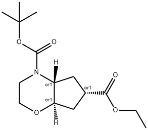 Racemic-(4aS,6R,7aS)-4-tert-butyl 6-ethyl hexahydrocyclopenta[b][1,4]oxazine-4,6(4aH)-dicarboxylate Structure