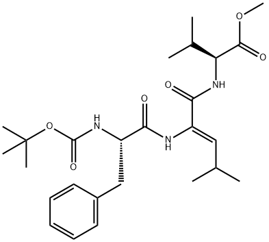 N-butyloxycarbonyl-phenylalanyl-dehydroleucyl-valine methyl ester Structure