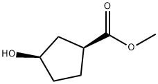 (1S,3R)-3-Hydroxycyclopentane carboxylic acid methyl ester 구조식 이미지