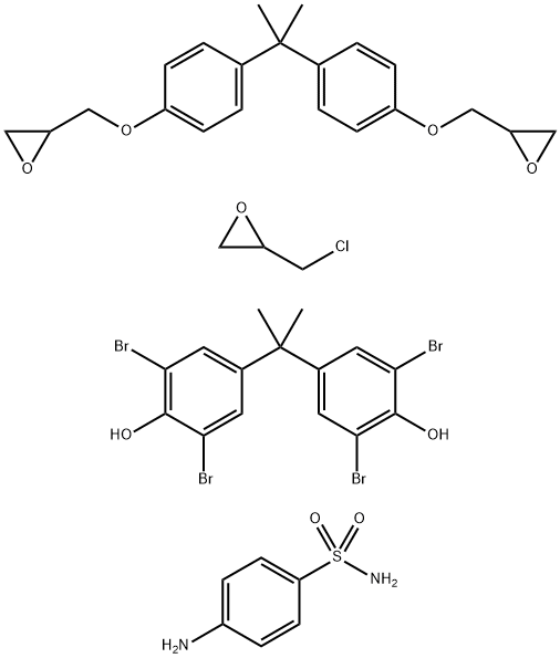 벤젠술폰아미드,4-아미노-,(클로로메틸)옥시란,4,4'-(1-메틸에틸리덴)비스[2,6-디브로모페놀]및2,2'-[(1-메틸에틸리덴)비스(4,1-와의중합체)페닐렌옥시메틸렌)]비스[옥시란] 구조식 이미지