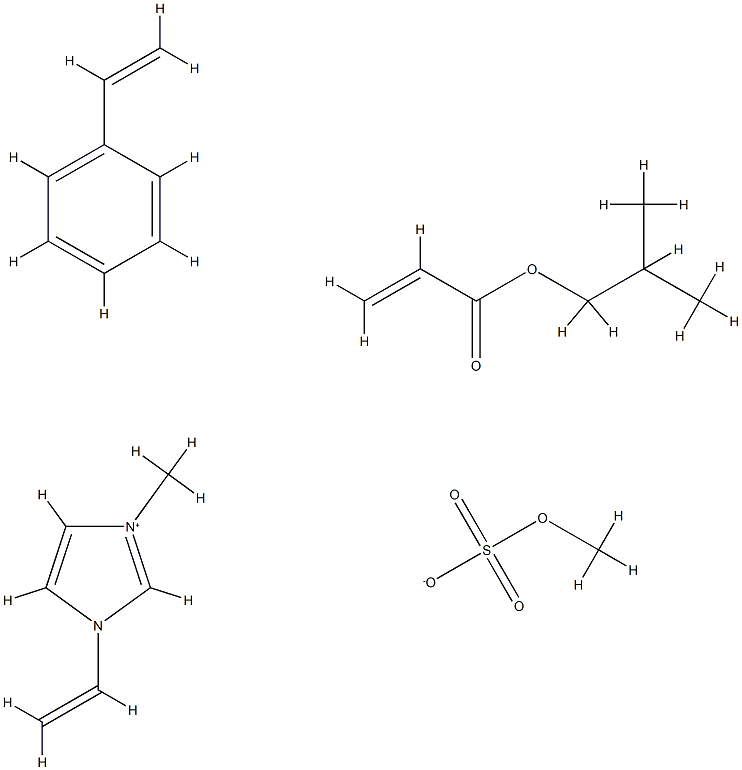 1H-Imidazolium, 1-ethenyl-3-methyl-, methyl sulfate, polymer with ethenylbenzene and 2-methylpropyl 2-propenoate Structure