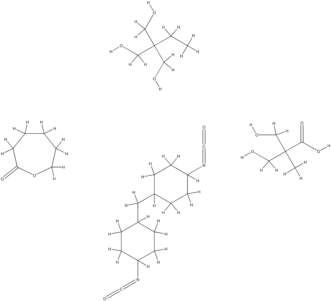 Propanoic acid, 3-hydroxy-2-(hydroxymethyl)-2-methyl-, polymer with 2-ethyl-2-(hydroxymethyl)-1,3-propanediol, 1,1'-methylenebis[4-isocyanatocyclohexane] and 2-oxepanone Structure