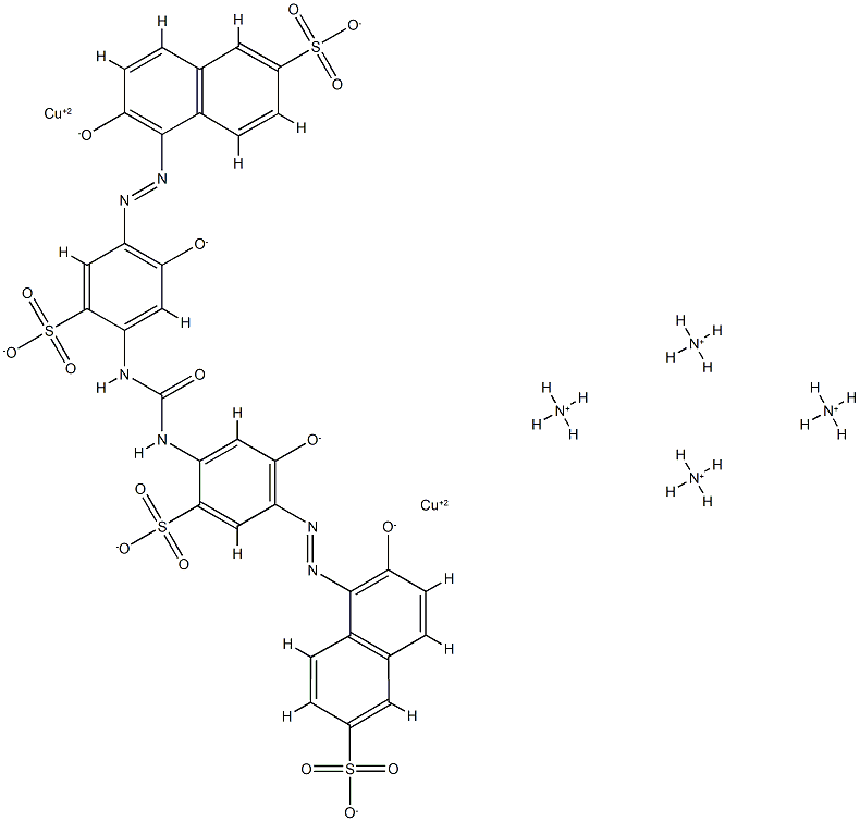 tetraammonium [mu-[[5,5'-[carbonylbis[imino(2-hydroxy-5-sulpho-p-phenylene)azo]]bis[6-hydroxynaphthalene-2-sulphonato]](8-)]]dicuprate(4-) 구조식 이미지