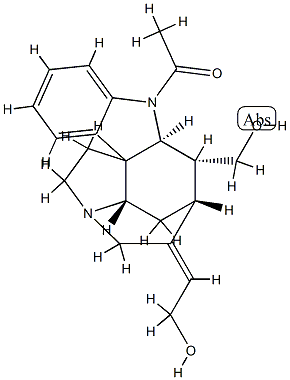 (19E)-1-Acetyl-19,20-didehydrocuran-17,18-diol Structure