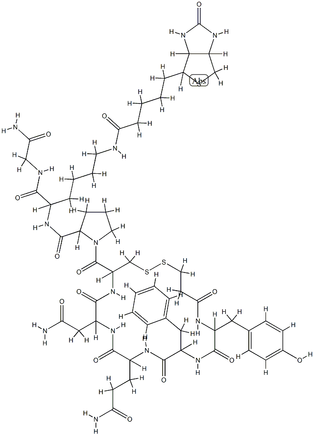 vasopressin, ((2-mercapto)propionic acid)(1)-(Lys-N(6)-biotin)(8)- Structure