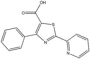 4-Phenyl-2-(2-pyridyl)thiazole-5-carboxylic acid, 97% 구조식 이미지