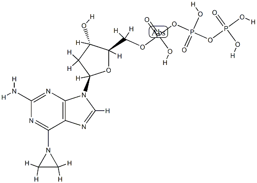 9-(2-deoxy-5-O-triphospho-beta-ribofuranosyl)-N(6),N(6)-ethano-2,6-diaminopurine Structure
