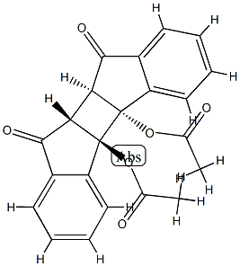 9,10-dioxoindano(2',3'-4,3)cyclobuta(1,2-b)indan-4b,4c-diyl diacetate Structure