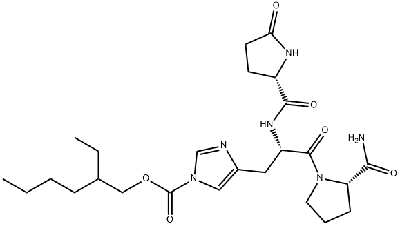 5-Oxo-L-Pro-1-[(2-ethylhexyloxy)carbonyl]-L-His-L-Pro-NH2 Structure