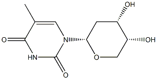 1-(2-Deoxy-α-D-erythro-pentopyranosyl)thymine Structure