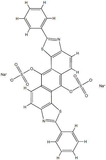 6,12-Bis[(sodiosulfo)oxy]-2,8-diphenylanthra[2,1-d:6,5-d']bisthiazole Structure
