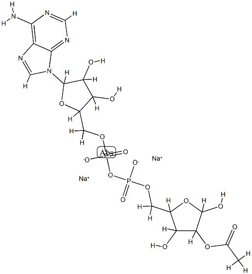 2'/3'-O-아세틸ADP리보스(2'/3'-O-아세틸ADP리보스의혼합물) 구조식 이미지