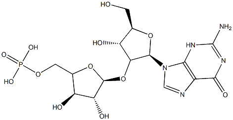 O-beta-ribosyl(1''-2')-guanosine-5''-phosphate 구조식 이미지
