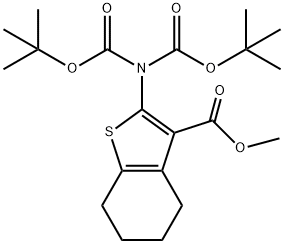 2-N,N'-비스(tert-부톡시카르보닐)aMino-4,5,6,7-테트라히드로-벤조[b]티오펜-3-카르복실산메틸에스테르 구조식 이미지