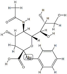 (phenyl 5-acetamido-3,5-dideoxy-2-selenononulopyranosid)onic acid Structure