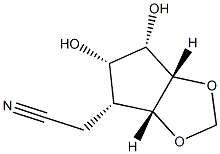 4H-Cyclopenta-1,3-dioxole-4-acetonitrile,tetrahydro-5,6-dihydroxy-,(3a-alpha-,4-bta-,5-bta-,6-bta-,6a-alpha-)-(9CI) Structure