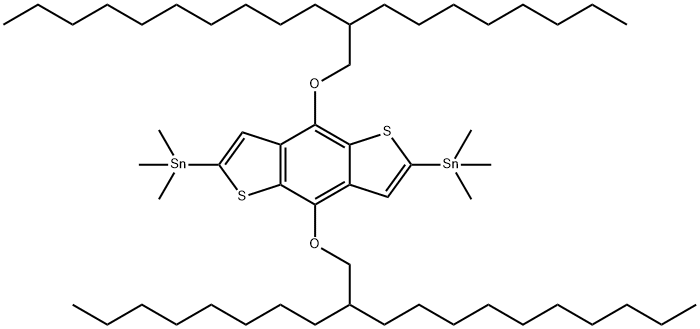 (4,8-Bis((2-octyldodecyl)oxy)benzo[1,2-b:4,5-b']dithiophene-2,6-diyl)bis(triMethylstannane) Structure