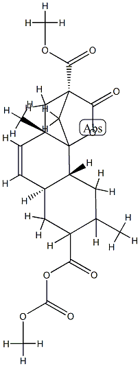 4,11,11-tris(methoxycarbonyl)-6-methyltricyclo(7.4.0.0)tridec-7-ene-4,2-carbolactone Structure