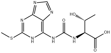2-methylthio-N(6)-(N-threonylcarbonyl)adenine Structure