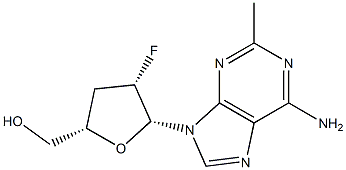 9-(2,3-Dideoxy-2-fluoro-β-D-threo-pentofuranosyl)-2-methyl-9H-purine-6-amine 구조식 이미지