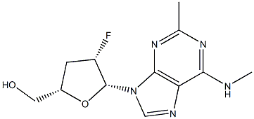 9-(2-Fluoro-2,3-dideoxy-β-D-threo-pentofuranosyl)-N,2-dimethyl-9H-purine-6-amine Structure