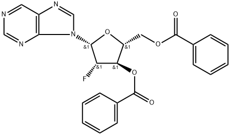 Purine-9-beta-D-(3',5'-di-O-benzoyl-2'-deoxy-2'-fluoro)arabinoriboside Structure