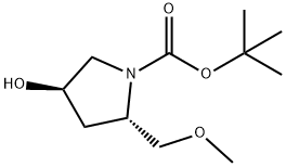 (2S,4R)-tert-butyl 4-hydroxy-2-(methoxymethyl)pyrrolidine-1-carboxylate Structure