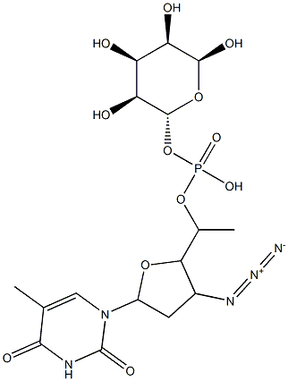 6-glucopyranosyl 3'-azido-3'-deoxy-5'-thymidinyl phosphate Structure